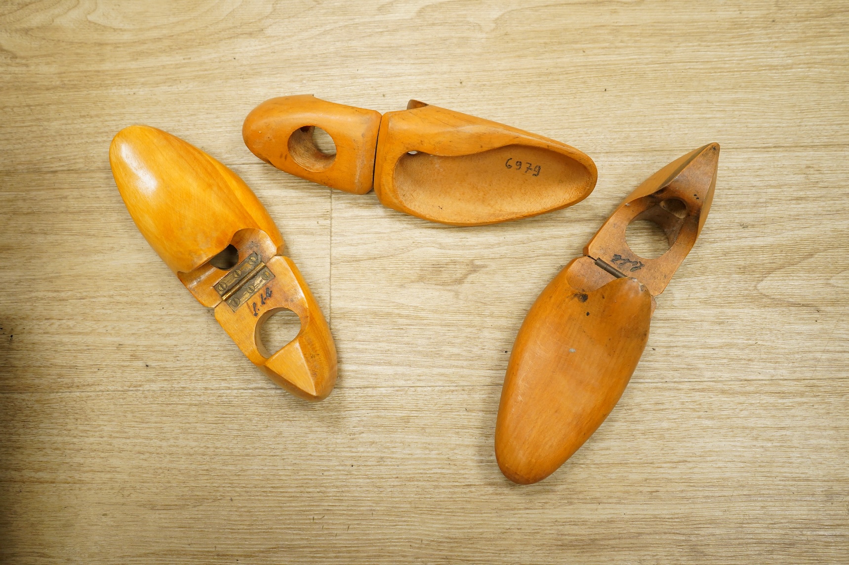 A collection of 20th century hinged shoe trees